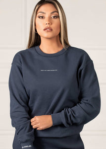 deep blue sweatshirt