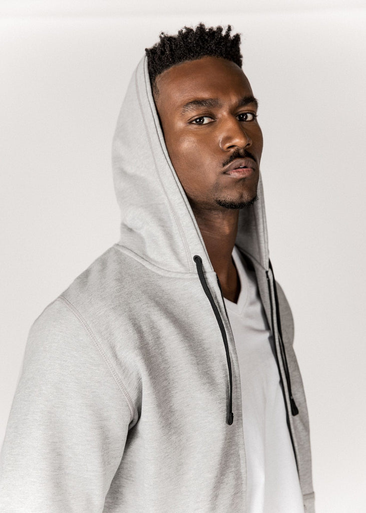 Arōbahn Daily Full Zip-up Hoodie - Light Heather Gray – Unlabeled