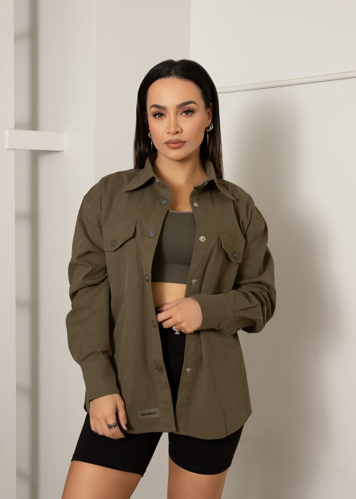 ON THE MOVE SHIRT JACKET OLIVE Unlabeled