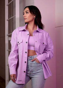 ON THE MOVE SHIRT JACKET - LILAC
