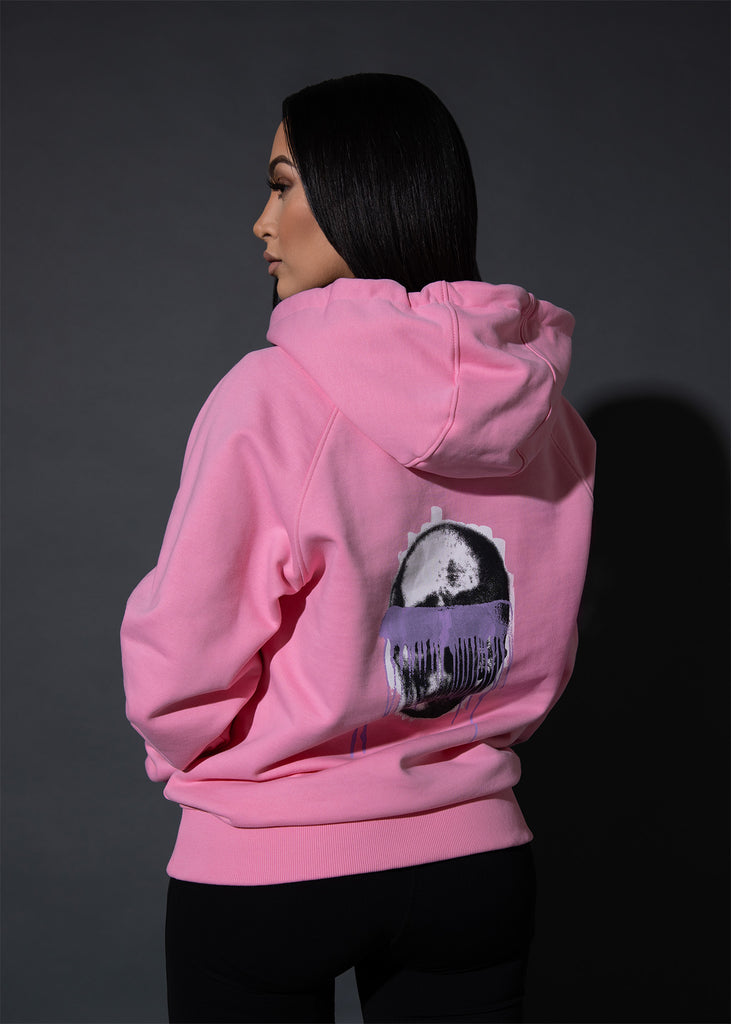 SKULL DRIP HOODIE - CANDY PINK