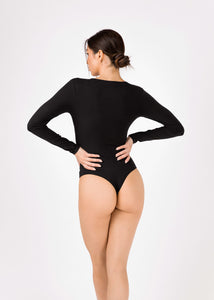 American Apparel Women's Cotton Spandex One Sleeve Bodysuit, Black